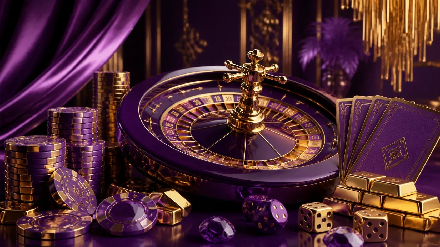 Glossy 3D render of floating casino dice with realistic reflections, capturing luxury and excitement for Lussurio.